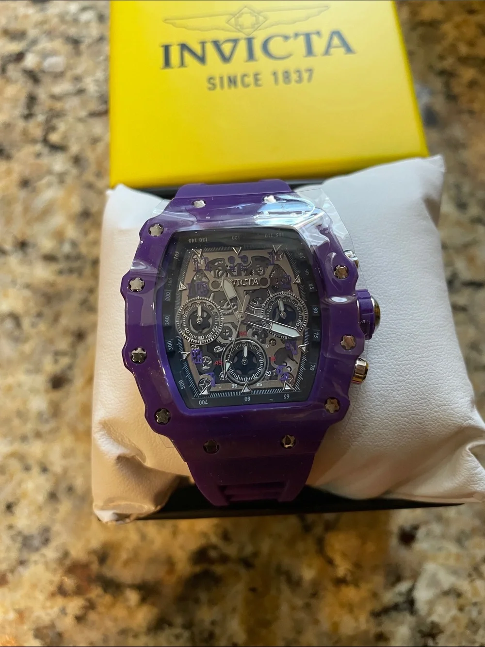 Invicta Racing Purple Men's Skeleton Chronograph Watch
